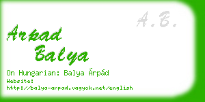 arpad balya business card