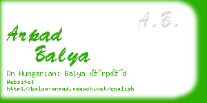 arpad balya business card